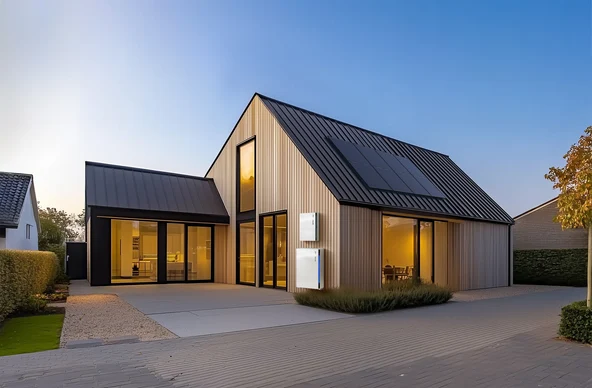 Modern home with Sunrun rooftop solar panels