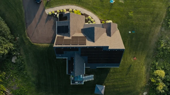 solar panels on roof